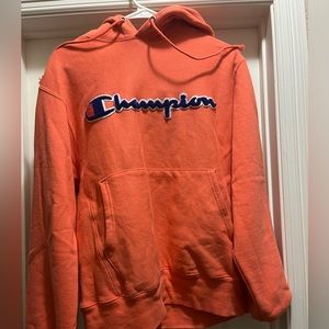 Coral orange champion hoodie